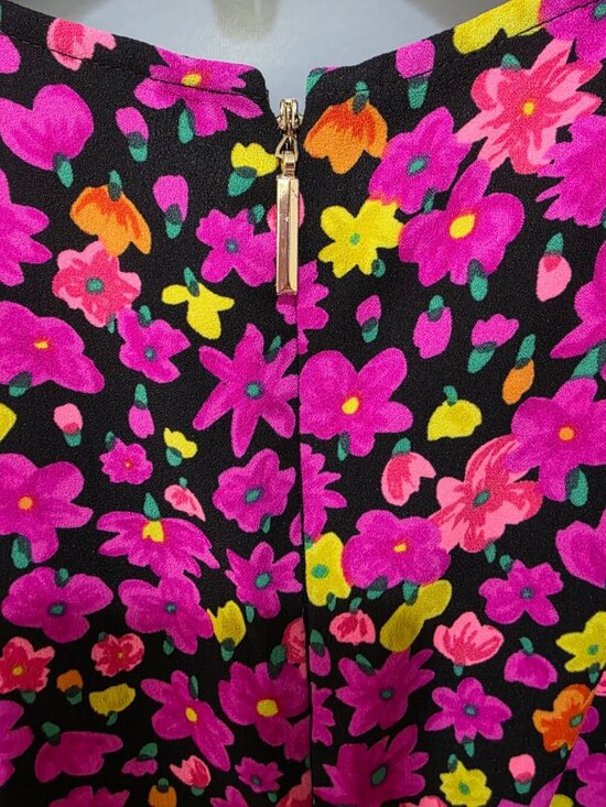 Kate Spade Bright Floral Puff Sleeve Dress Size 6 Multicolor A-Line - Picture 9 of 11